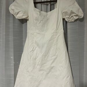 Altar'd State Cream Puff Sleeve Mini Dress